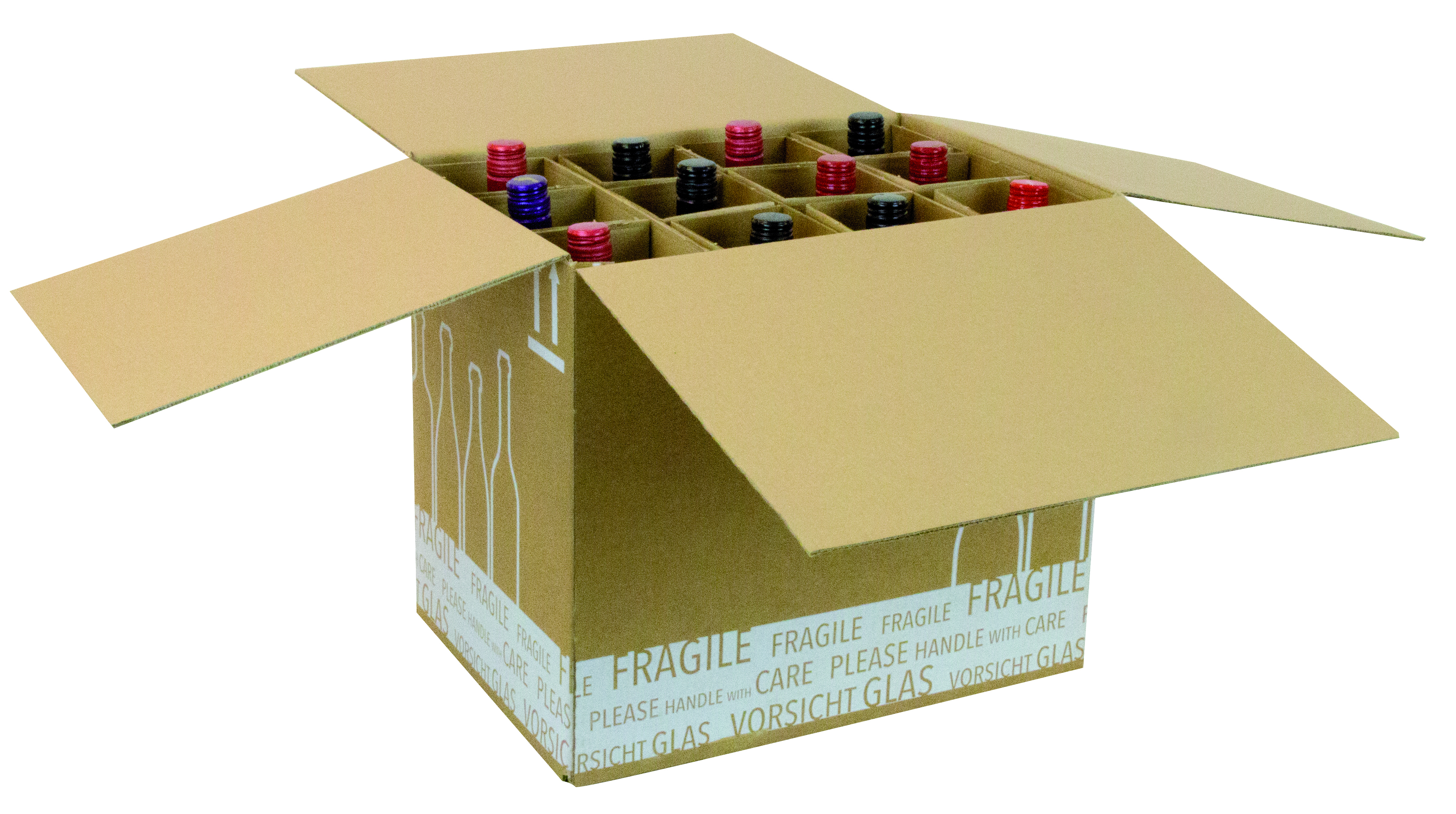 Boîte d'expédition pour 12 bouteilles La caisse carton qui expédie vos bouteilles parfaitement protégées.